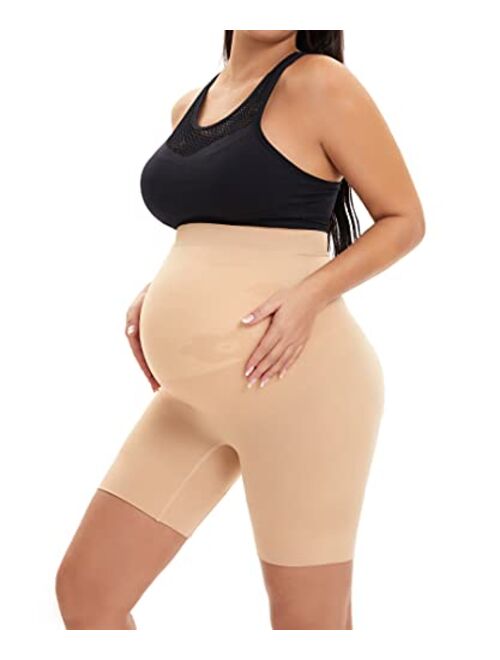 KUNINDOME Seamless Maternity Shapewear, Prevent Thigh Chaffing, Belly Support, S-XXXL