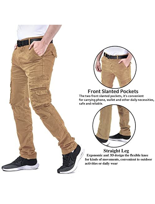 Crazyfire Men's Hiking Pants Outdoor Ripstop Cargo Pants Multi-Pocket Military Casual Work Trousers