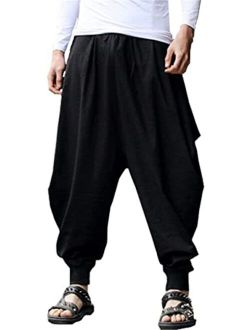 perdontoo Men Women Baggy Hippie Boho Gypsy Yoga Aladdin Harem Pants