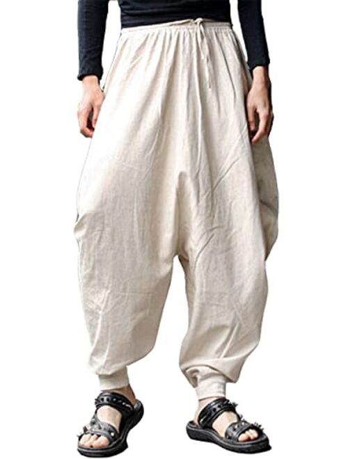 perdontoo Men Women Baggy Hippie Boho Gypsy Yoga Aladdin Harem Pants