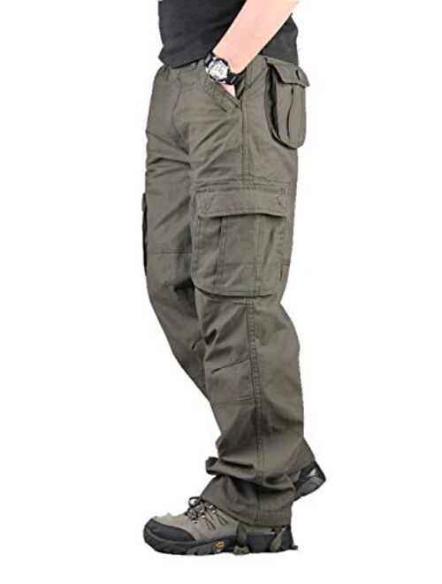 Lilychan Men's Lightweight Cargo Trouser Hiking Pants Army Combat Work Pants Casual Pants with 6 Pocket