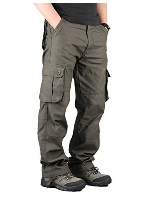 Lilychan Men's Lightweight Cargo Trouser Hiking Pants Army Combat Work Pants Casual Pants with 6 Pocket