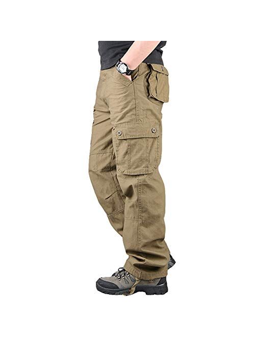 Lilychan Men's Lightweight Cargo Trouser Hiking Pants Army Combat Work Pants Casual Pants with 6 Pocket