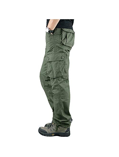 Lilychan Men's Lightweight Cargo Trouser Hiking Pants Army Combat Work Pants Casual Pants with 6 Pocket