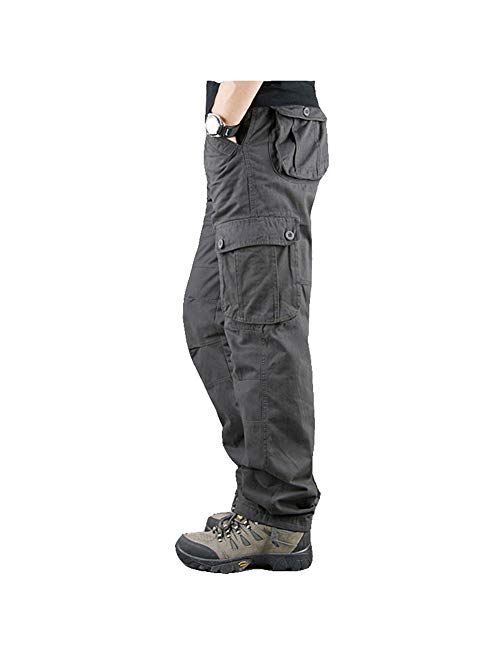 Lilychan Men's Lightweight Cargo Trouser Hiking Pants Army Combat Work Pants Casual Pants with 6 Pocket