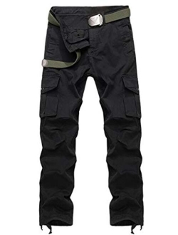 AKARMY Men's Casual Relaxed Fit Cargo Pants, Outdoor Hiking Pants Cotton Twill Combat Pants