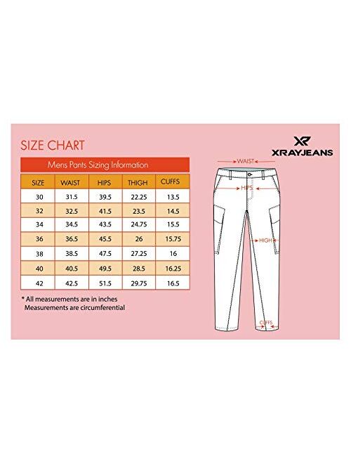 X RAY Men's Slim-Fit Cargo Pants, Flex Stretch Tactical Casual Pant for Work Construction Military Outdoor Hiking