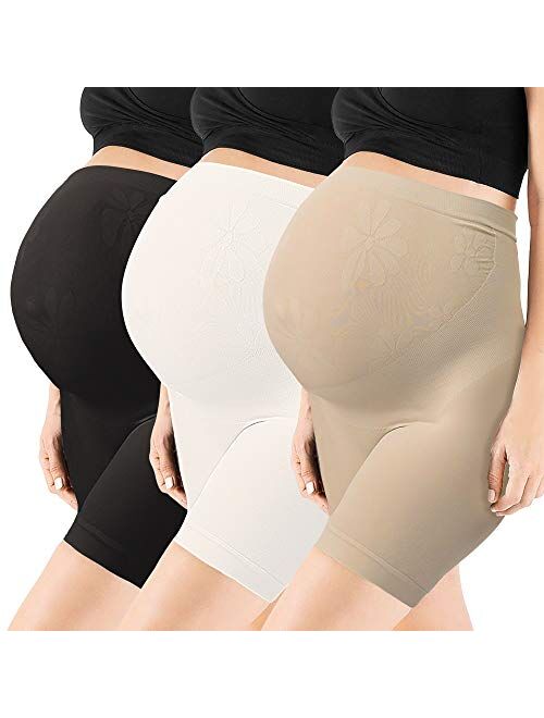 Diravo Womens Seamless Maternity Shapewear High Waist Mid-Thigh Pettipant Pregnancy Underwear for Belly Support