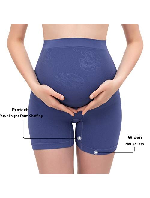 Angelhood Maternity Shapewear,High Waisted Mid-Thigh Pregnancy Underwear Prevent Chaffing for Belly Support Pack of 3