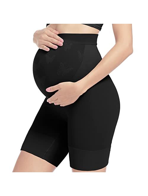 MUSIDORA Womens Seamless Maternity Shapewear High Waist Mid-Thigh Pettipant Pregnancy Underwear for Belly Support