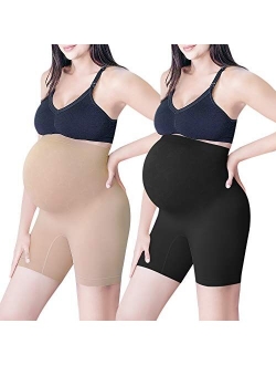 Diravo Womens Seamless Maternity Shapewear High Waist Mid-Thigh Pettipant Pregnancy Underwear for Belly Support