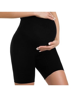 R Ruxia Women's Maternity Shapewear Seamless Pregnancy Underwear for Dress High Waist Over Belly Bump Support Mid-Thigh Panties