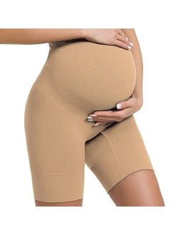 R Ruxia Women's Maternity Shapewear Seamless Pregnancy Underwear for Dress High Waist Over Belly Bump Support Mid-Thigh Panties