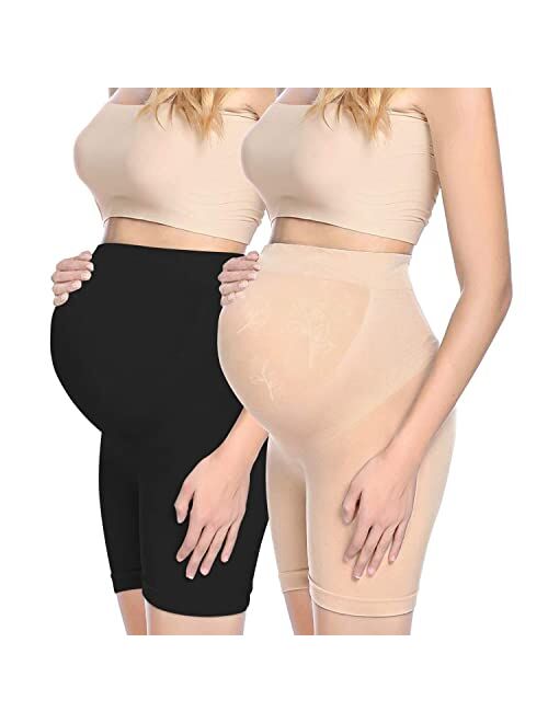 Gaoport Womens Seamless Maternity Shapewear High Waist Mid-Thigh Pettipant Pregnancy Underwear for Belly Support