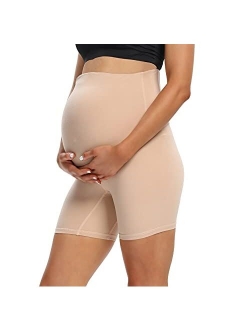 Foucome Maternity Shapewear High Waisted Mid-Thigh Pregnancy Underwear Prevent Chaffing Belly Support Panties