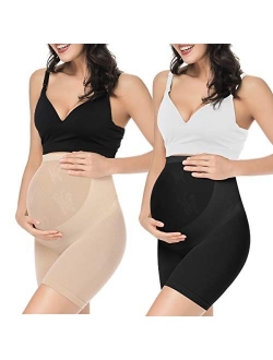 KIM S Women's Seamless Maternity Shapewear for Dresses, Mid-Thighs Pregnancy Underwear