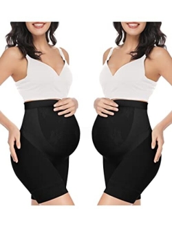 KIM S Women's Seamless Maternity Shapewear for Dresses, Mid-Thighs Pregnancy Underwear