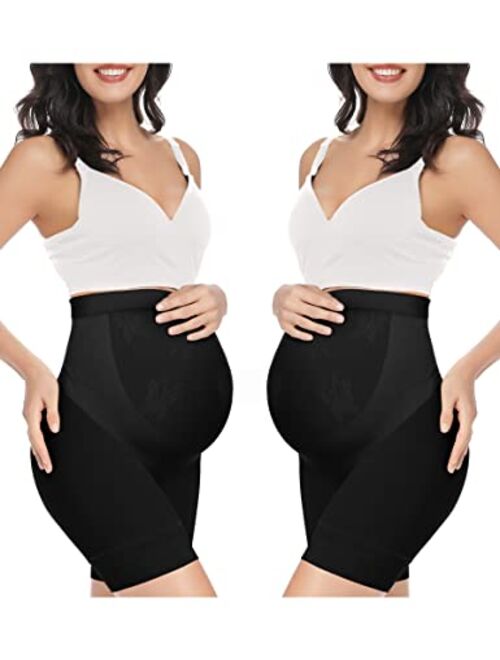 KIM S Women's Seamless Maternity Shapewear for Dresses, Mid-Thighs Pregnancy Underwear