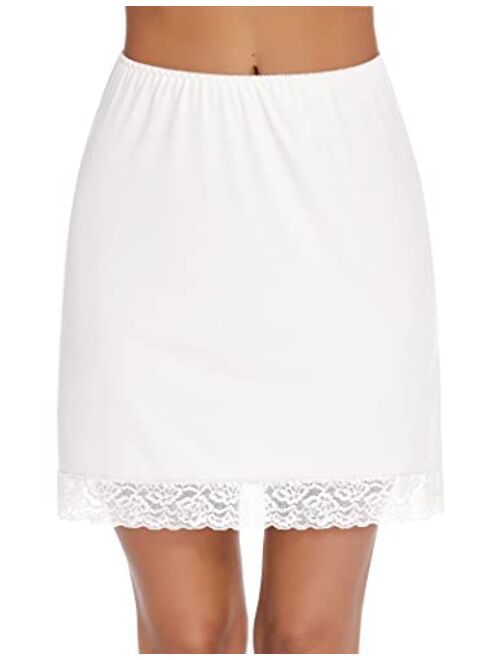 Avidlove Half Slips for Women Underskirt Short Lace Trim Above Knee Half Slip