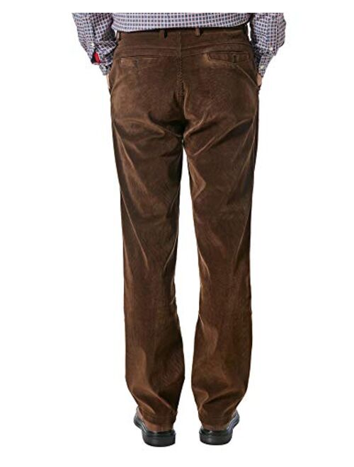 Alimens & Gentle Men's No-Iron Straight-fit Flat-Front Corduroy Pant