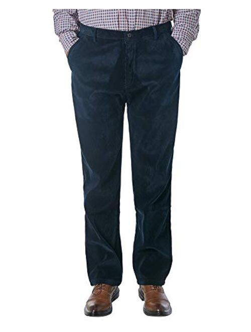 Alimens & Gentle Men's No-Iron Straight-fit Flat-Front Corduroy Pant