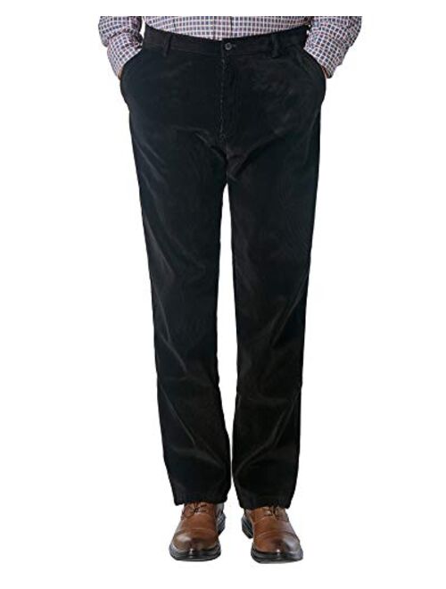 Alimens & Gentle Men's No-Iron Straight-fit Flat-Front Corduroy Pant