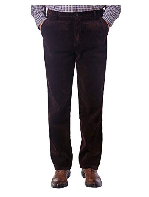 Alimens & Gentle Men's No-Iron Straight-fit Flat-Front Corduroy Pant