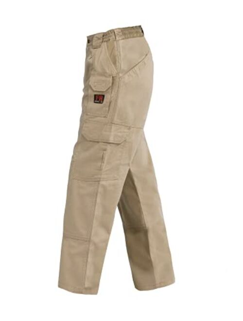 TICOMELA FR Pants for Men Flame Resistant Cargo Pants Lightweight 100% Cotton NFPA2112 7.5oz Elastic Waist Pants