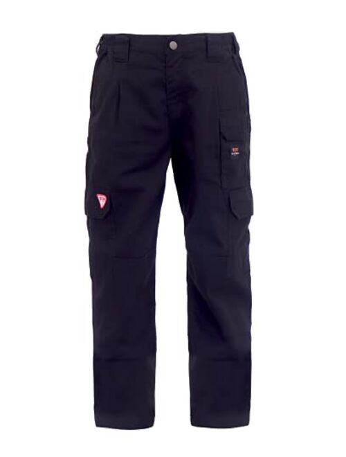 TICOMELA FR Pants for Men Flame Resistant Cargo Pants Lightweight 100% Cotton NFPA2112 7.5oz Elastic Waist Pants