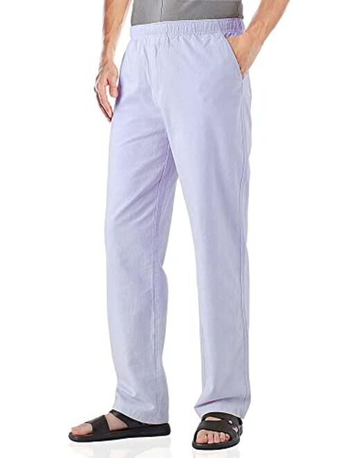 Soojun Men's Relaxed Fit Elastic Waist Drawstring Cotton Linen Pants