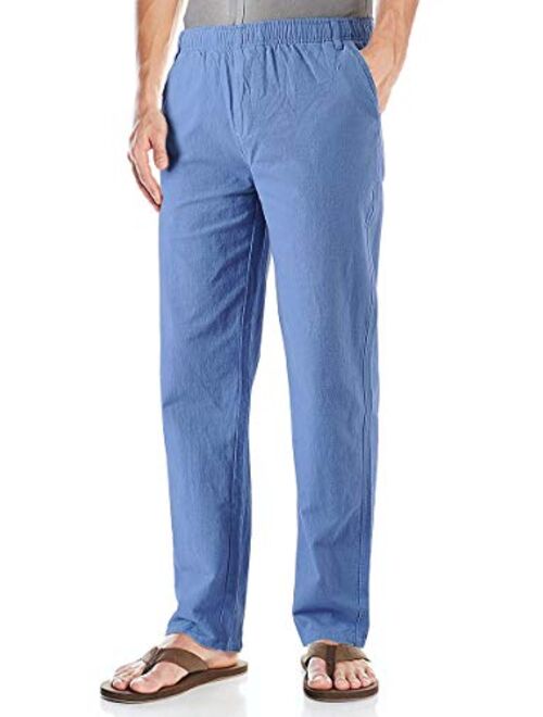 Soojun Men's Relaxed Fit Elastic Waist Drawstring Cotton Linen Pants