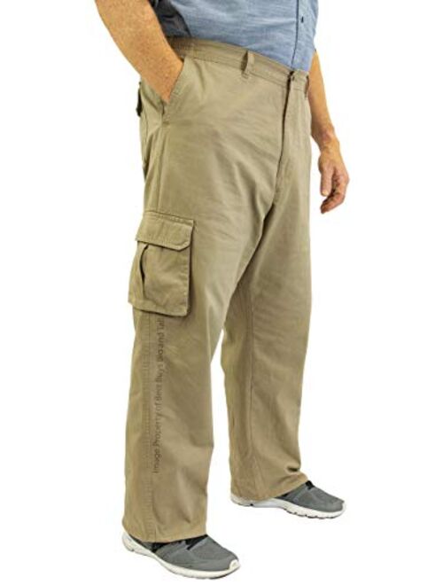 ROCXL Big & Tall Men's 100% Cotton Casual Cargo Pants