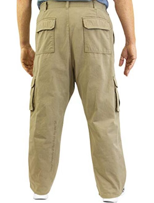 ROCXL Big & Tall Men's 100% Cotton Casual Cargo Pants