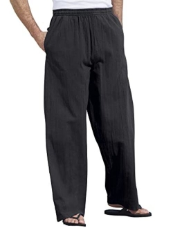 KingSize KS Island Men's Big & Tall Elastic Waist Gauze Cotton Pants