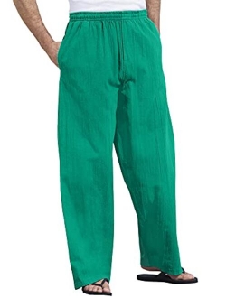 KingSize KS Island Men's Big & Tall Elastic Waist Gauze Cotton Pants