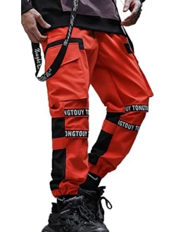 Ambcol Men's Jogger Pants Punk Cargo Baggy Techwear Streetwear Hip Hop Couple Women Unisex Sports Casual Pants