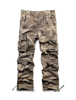 OCHENTA Men's Casual Military Cargo Pants with 8 Pockets