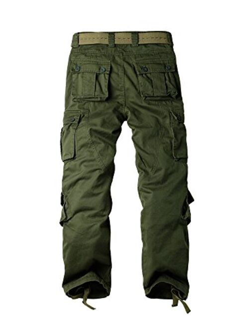 OCHENTA Men's Casual Military Cargo Pants with 8 Pockets