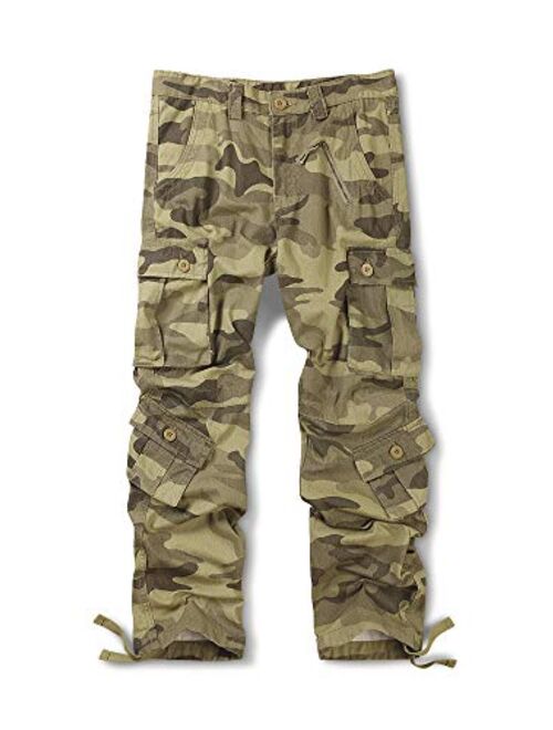 OCHENTA Men's Casual Military Cargo Pants with 8 Pockets