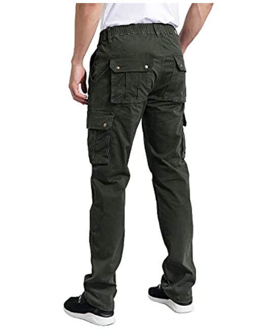 Eaglide Men's Outdoor Elastic Cargo Pant, Mens Pockets Cotton Tactical Pants