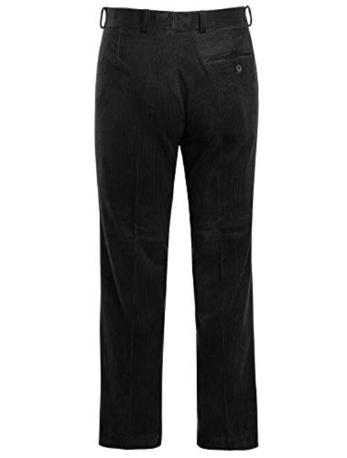 shelikes Mens Cord Corduroy Casual Cotton Classic Formal Smart Pants Trousers Big Size 30-50