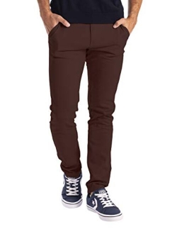 westAce Mens Stretch Skinny Slim Fit Chino Pants Flat Front Casual Super Spandex Trousers