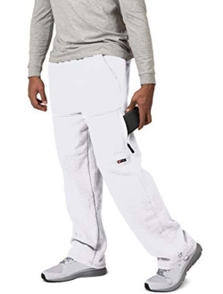 Vibes Men's Cargo Zipper Pocket Sweatpants Adjustable Bungee Cord Open Bottom