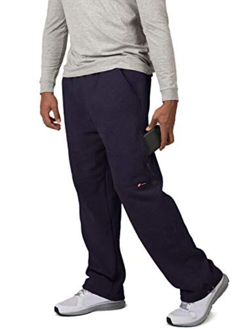 Vibes Men's Cargo Zipper Pocket Sweatpants Adjustable Bungee Cord Open Bottom