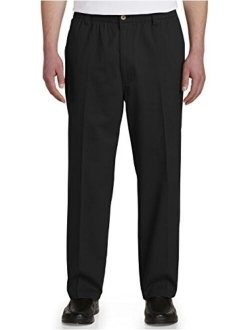 Harbor Bay by DXL Big and Tall Elastic-Waist Pants, Black