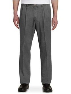 Harbor Bay by DXL Big and Tall Elastic-Waist Twill Pants