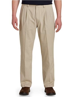 Harbor Bay by DXL Big and Tall Elastic-Waist Twill Pants