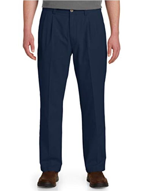 Harbor Bay by DXL Big and Tall Elastic-Waist Twill Pants