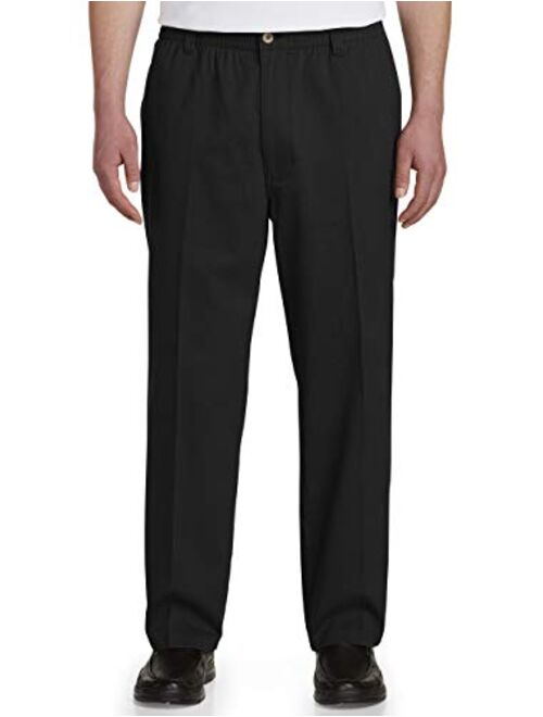 Harbor Bay by DXL Big and Tall Elastic-Waist Twill Pants