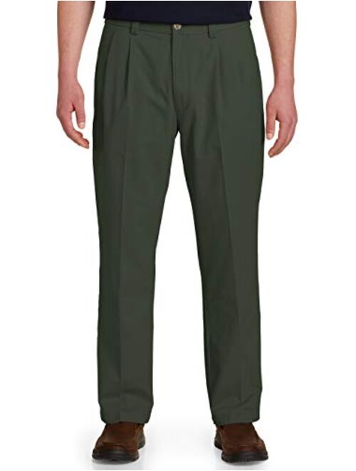 Harbor Bay by DXL Big and Tall Elastic-Waist Twill Pants